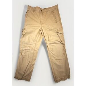 Y2K Military Surplus Cargo Pants Mens 36x32 Khaki Utility 100% Cotton Old Navy